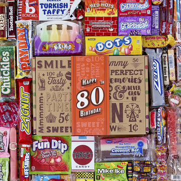 Vintage Candy Co. 80Th Birthday Retro Candy Gift Basket - 1944 Party Assortment - Unique Milestone Care Package For Women And Me