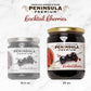 PENINSULA PREMIUM Cocktail Cherries, 20 oz (2-Pack), Deep Bur dy-Red, Sweet-Tart Flavor, American Grown & Made