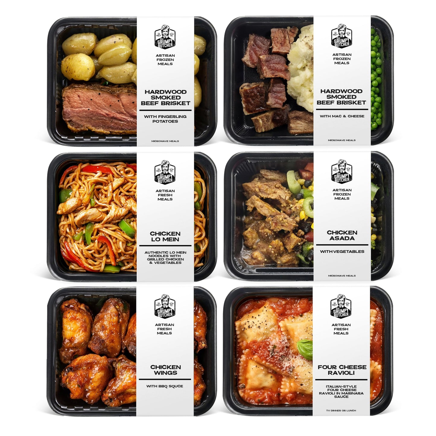 Gflavor Blendpy Butcher Chef-Crafted Gourmet Meals Sampler: Bbq Fusion  6-Pack (10-15 Oz Each) - Top-Grade Prepared Meals & Entrees