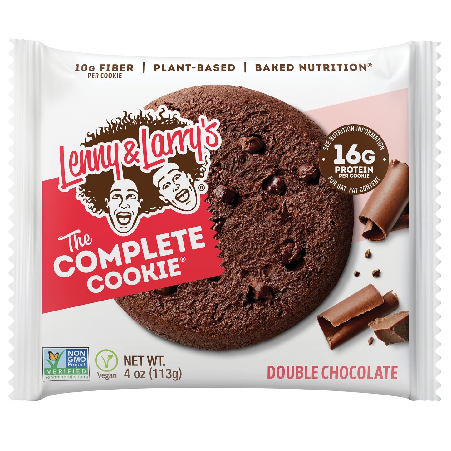 Lenny & Larrys The Complete Cookie, Double Chocolate, Soft Baked, 16g Plant Protein, Vegan, Non-GMO, 4 Ounce Cookie (Pack of 12