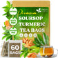 FreshDrinkUS  enhanced 60 Soursop Turmeric Tea Bags  100% Natural  Blend of Soursop Leaves  and Turmeric Root. Made with Natural Material Tea Bags. No Sugar  Vegan.