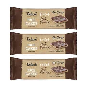 Deluxe & Bla Bla Dark Chocolate Rice Cakes, Kosher Certified Dairy Free, Gluten Free, Nuts Free, Vegan Snack (Dark Chocolate) Pa