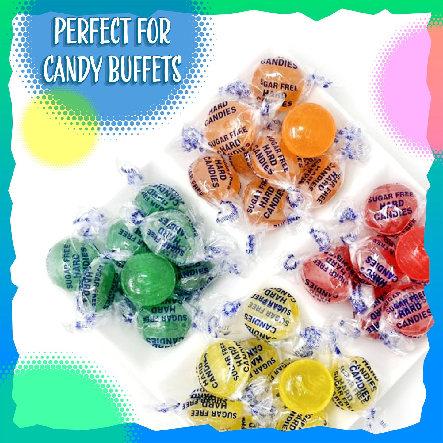 SUNNY ISLAND Sugar Free Hard Candy Mix - Assorted Fruit Flavors, 1-Pound Pack, About 75 Individually Wrapped Pieces