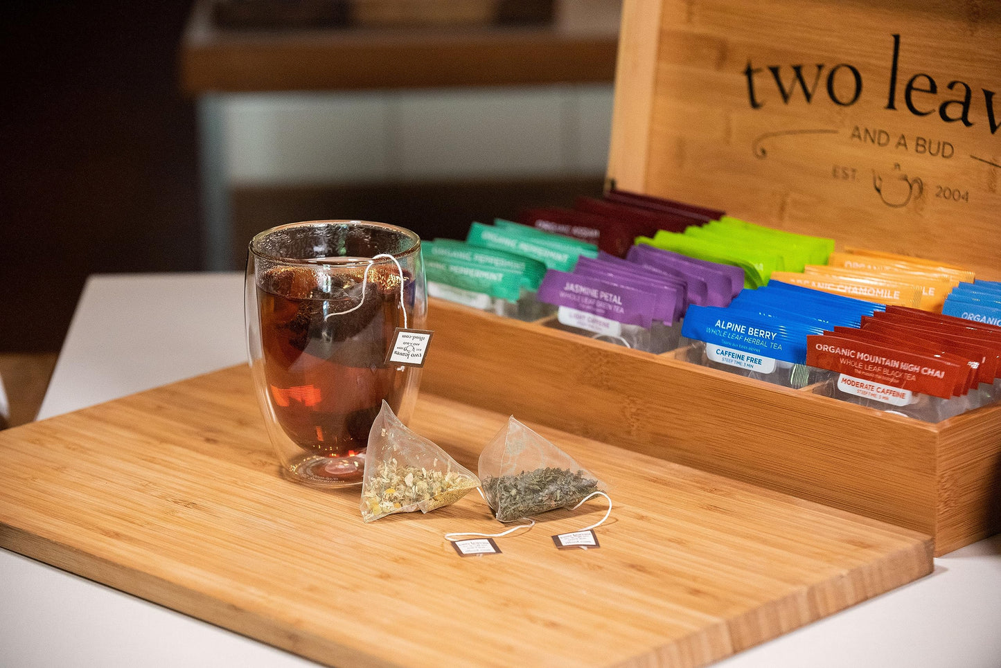 Two Leaves and a Bud Herbal Tea Bags, Caffeine Free, Whole Leaf with Hibiscus, 100 Count, Model T08100