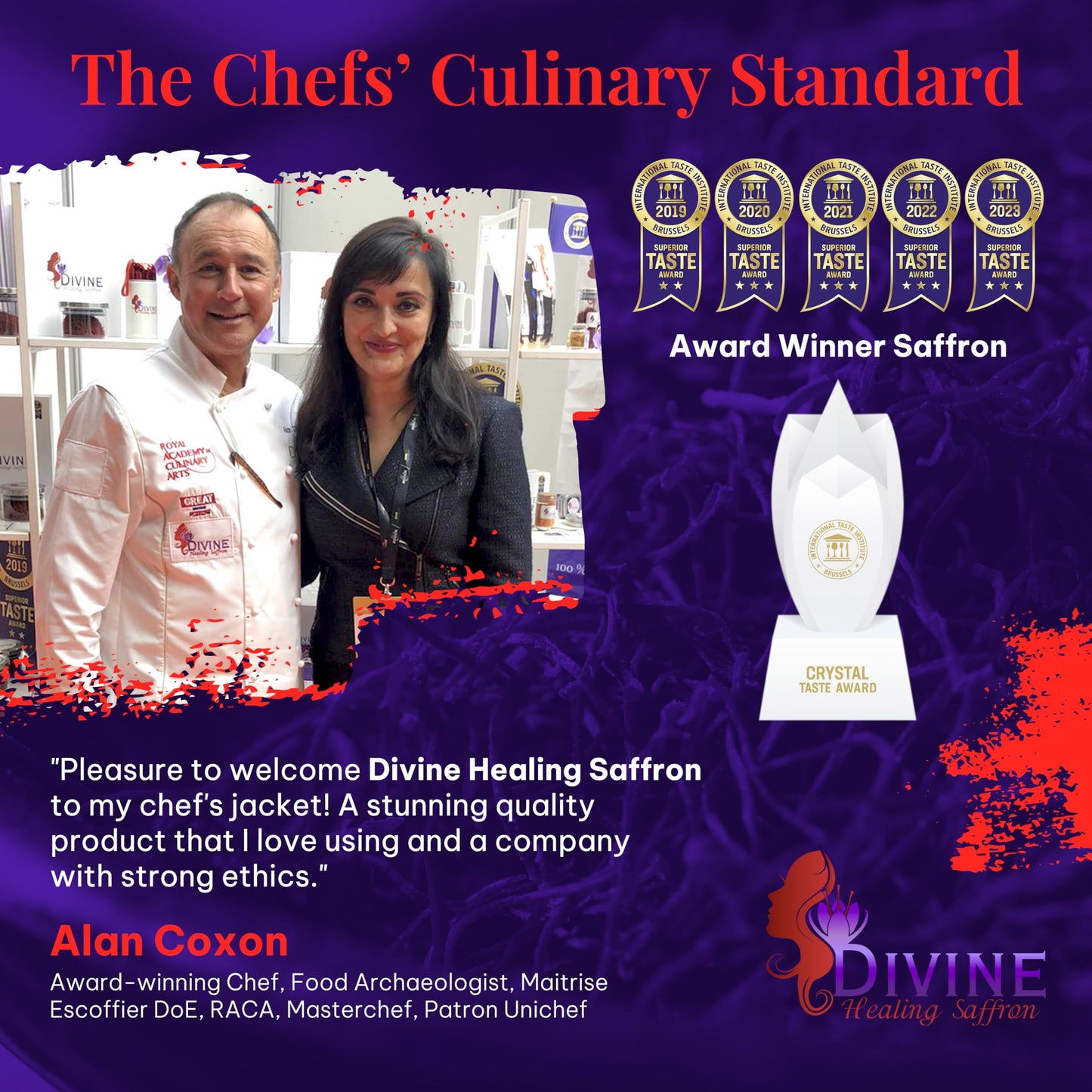 Divine Healing Saffron, Awarded Saffron Threads High Negin Enhanced Grade Saffron Spice Paella, Risotto, Teas, All Culinary Uses (1.5 Grams)