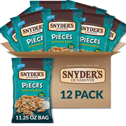 Snyder s of Hanover Pretzel Pieces, Buttermilk Ranch, 11.25 Oz (Pack of 12)