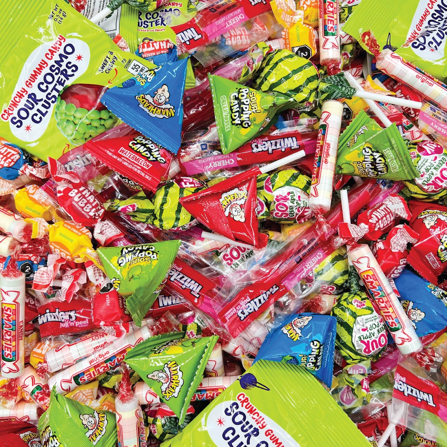 Candy Variety Pack - 10 Pounds Over 700 Pieces - Smarties, Taffy, Lollipops, Fruit Gum - Pinata Stuffers - Bulk Box