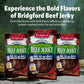 Bridgford Beef Jerky Roasted Garlic - 10 oz Pack of 4 - High Protein, Ready-to-Eat Snack