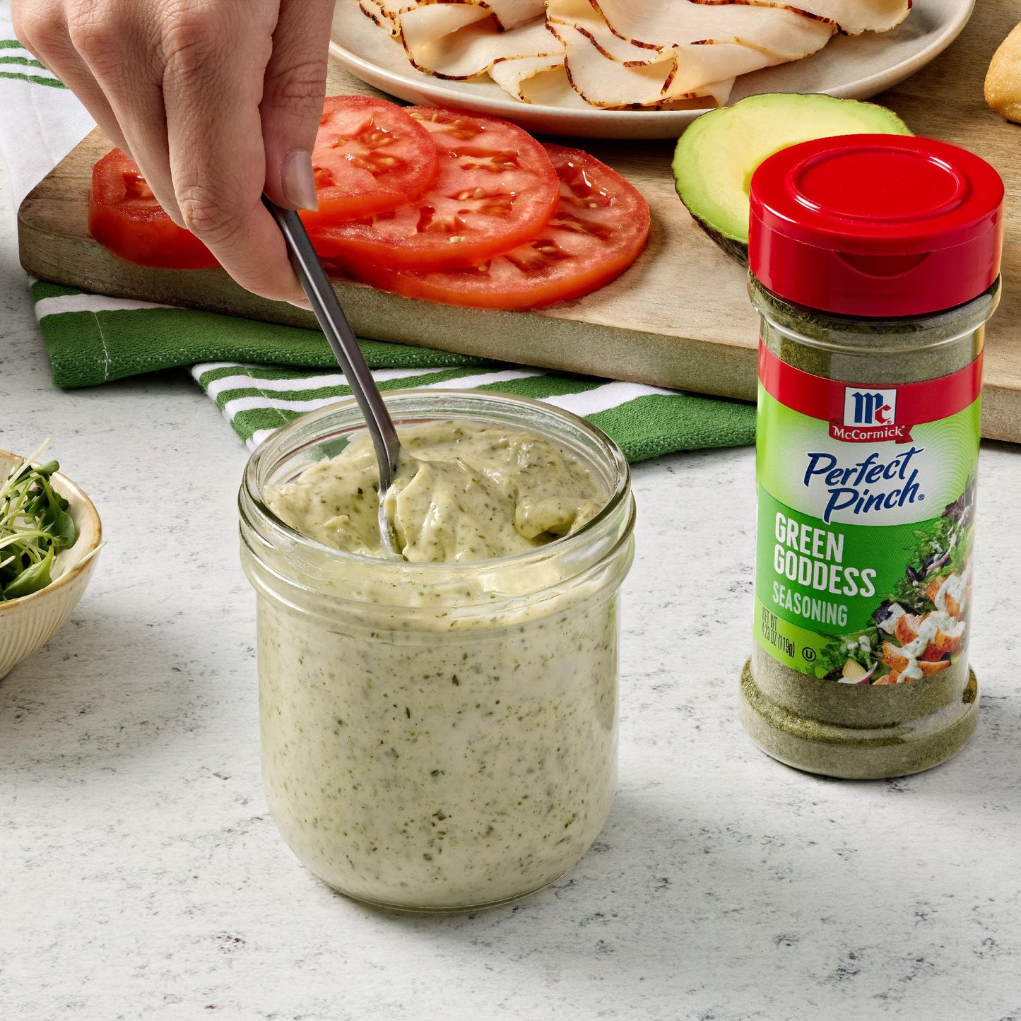 McCormick Perfect Pinch Seasoning  Green Goddess  For Adding Tangy  Herby Flavor to Chicken  Roasted Veggies  Dressings  Sauces & More  4.23 oz