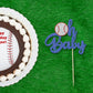 1 Pack Baseball Oh Baby Cupcake Toppers Glitter Sport Baseball Theme Babyshower Oh Baby Cake Decoration For Baseball Theme Babys