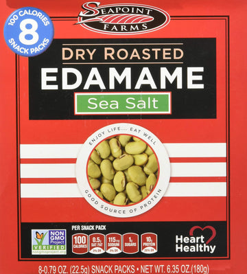 Sea Point Farms Edamame Dry Rstd Sea Salt 100 Cal 8-0.79 Oz Snack Packs.Net Wt.6.35 Oz. (180G)