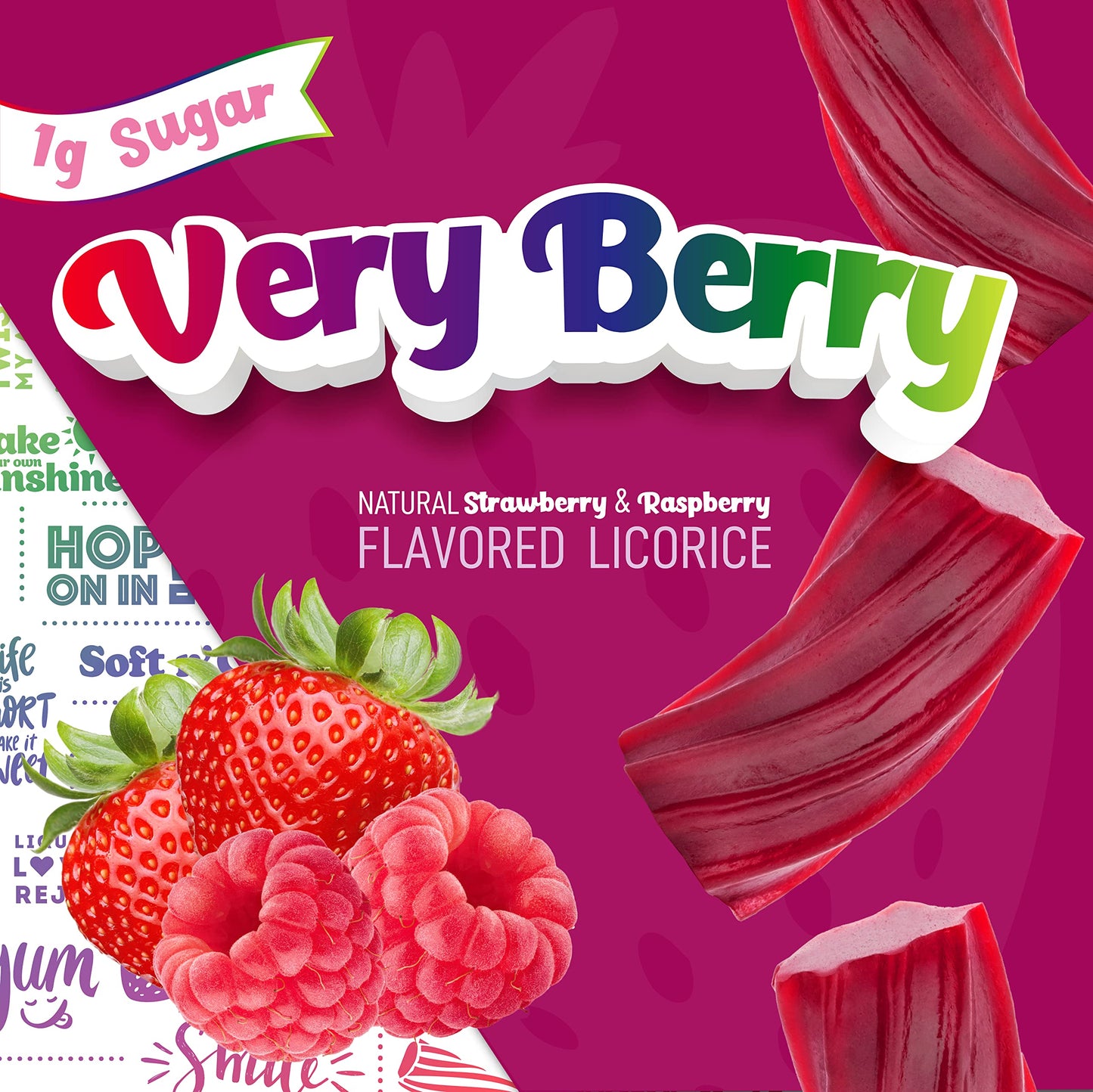 WILEY WALLABY Gourmet Soft & Chewy Licorice Candy Twists, Very Berry, Gluten Free, 5.5 Ounce (Pack of 3)