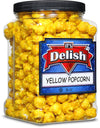 Gourmet Yellow Banana Flavored Popcorn by Its Delish, 16 Oz Jumbo Container | Bulk Air Popped Pop Corn Snack - Fruity Yellow Th