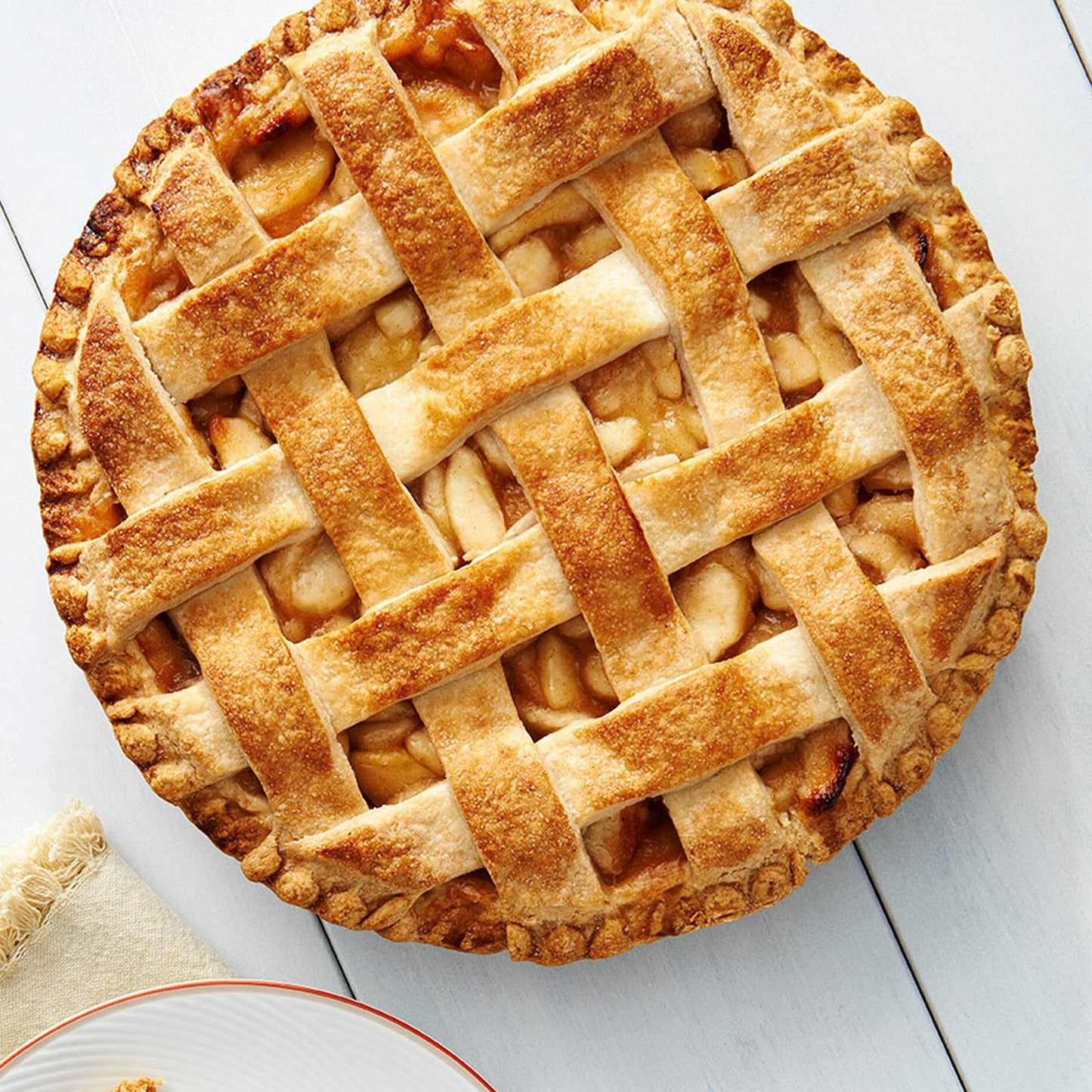Andy Anand Fresh-Baked Apple Pie, 10'' 4.5 lbs - Classic American Dessert with Real Apples, Cinnamon, Flaky Crust, Ideal for All