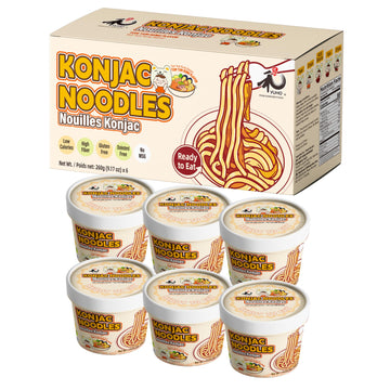Yuho Shirataki Konjac Angle Hair Tom Yum 6 Pack, Gluten Free, Fat-Free, Keto Friendly, Low Carbs Noodles, Ready To Eat, Instant