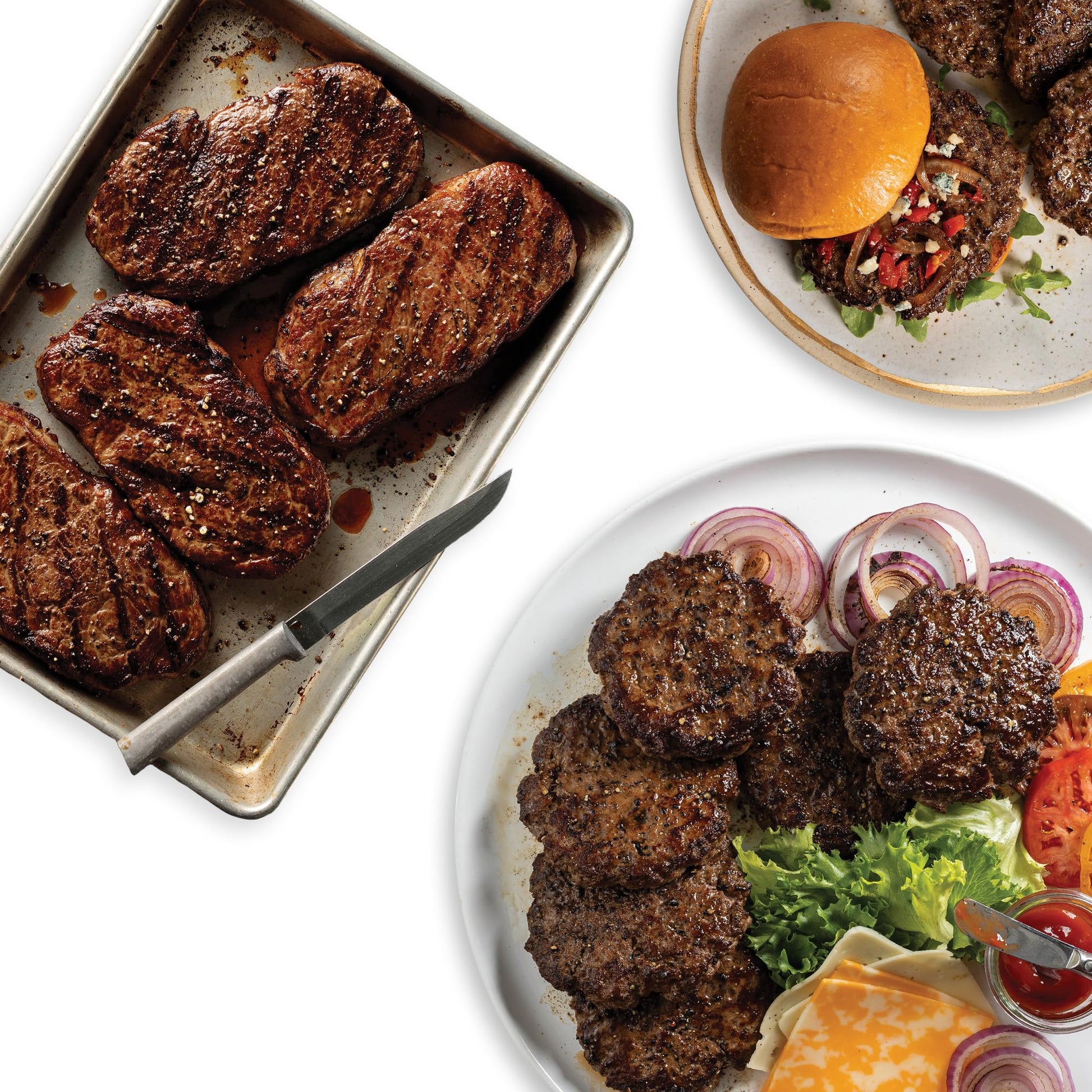 Omaha Steaks Premier Ribeye Steakhouse Gift Bundle (4 Butcher s Cut Ribeyes, 4 PureGround Delmonico Ribeye Burgers, 4 Air-Chill