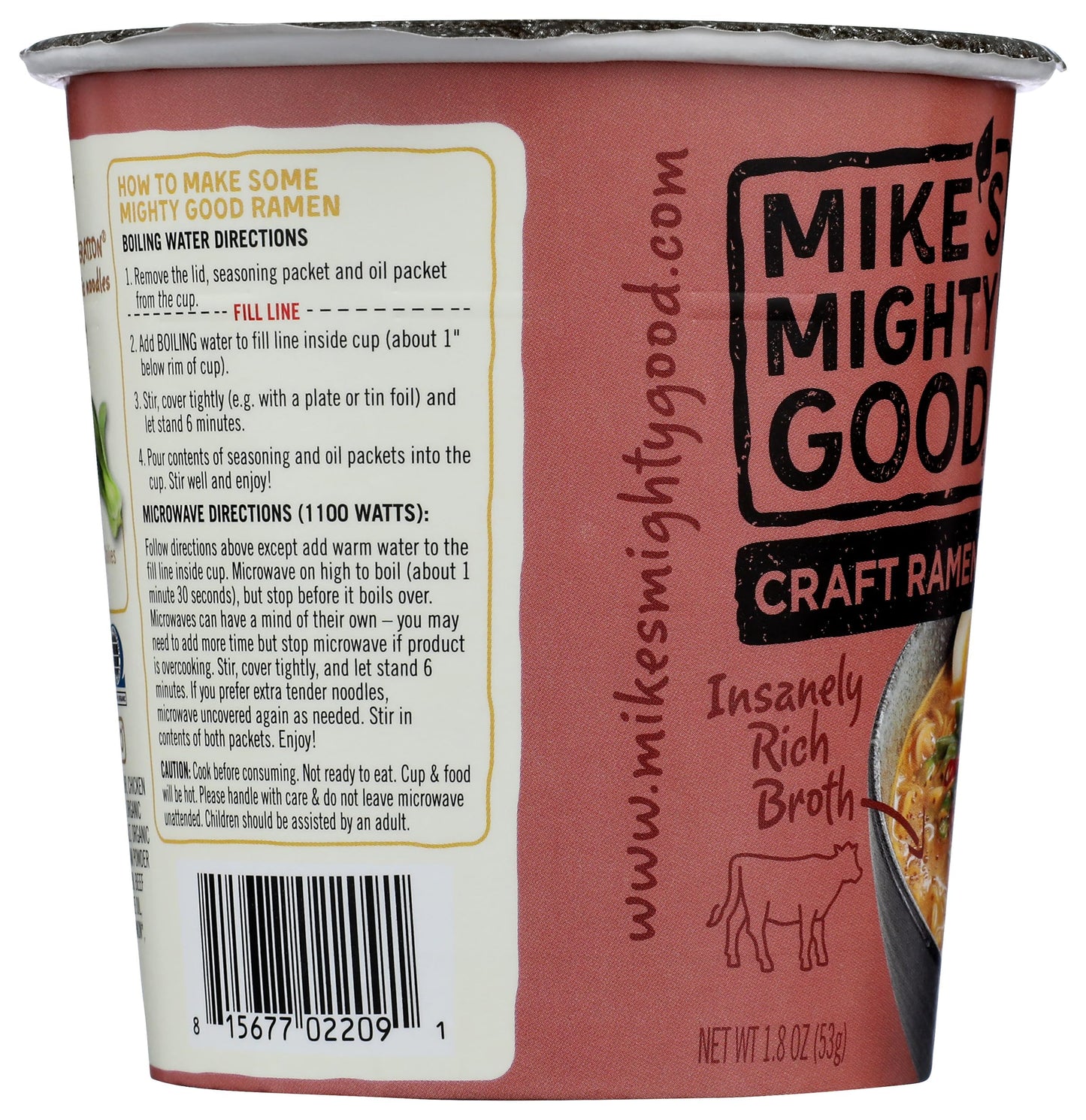 MIKES MIGHTY GOOD Spicy Beef Ramen Cup, 1.8 Ounce