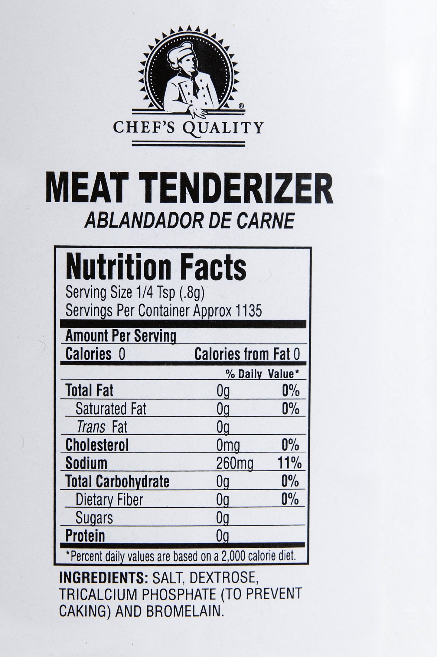 Chefs Quality Meat Tenderizer with No MSG Added - 32 Oz Bottle