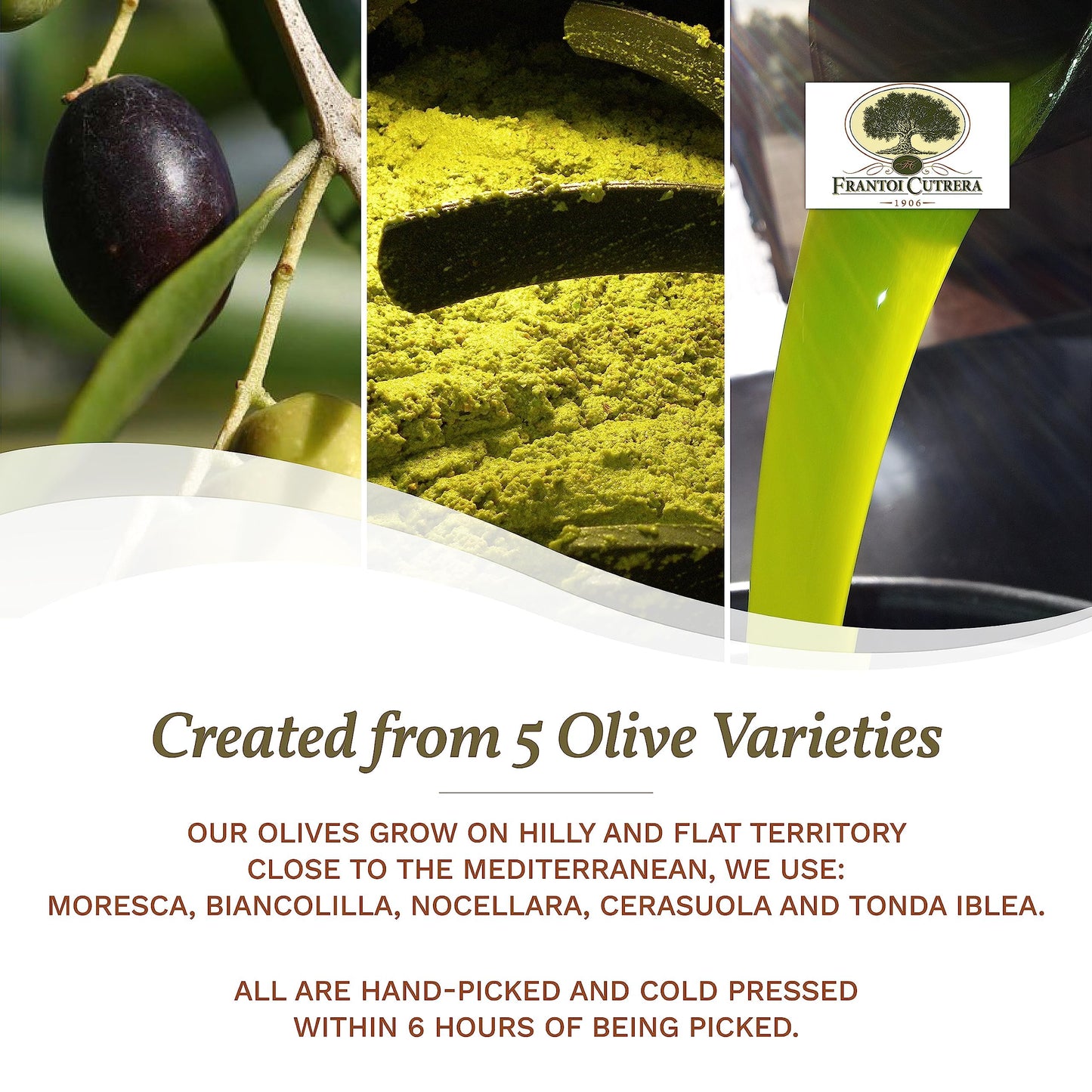Frantoi Cutrera Extra Virgin Olive Oil, Premium Early Harvest, 24.5 Fl Oz (Pack of 4), Green Olive Oil, Model 301