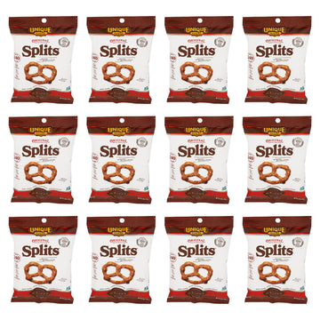 Unique Snacks Original Splits Pretzels, Homestyle-Baked, OU Kosher, Non-GMO, 2.12 Oz, Pack of 12