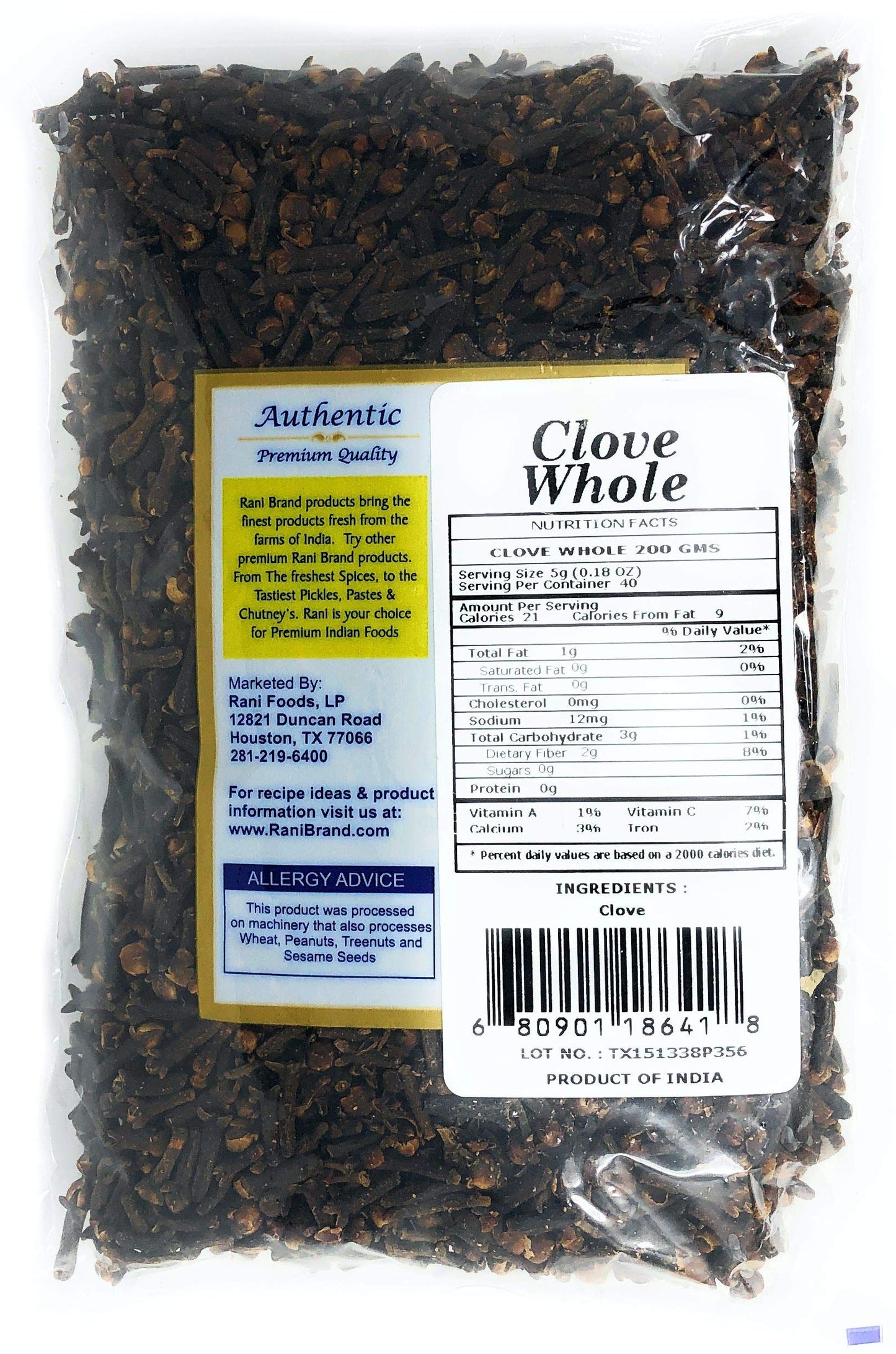 Rani Cloves Whole (Laung) 7oz (200g) Great for Food  Tea  Pomander Balls and Potpourri  Hand Selected  Spice ~ All Natural | NON-GMO | Kosher | Vegan | Gluten Friendly | Indian Origin