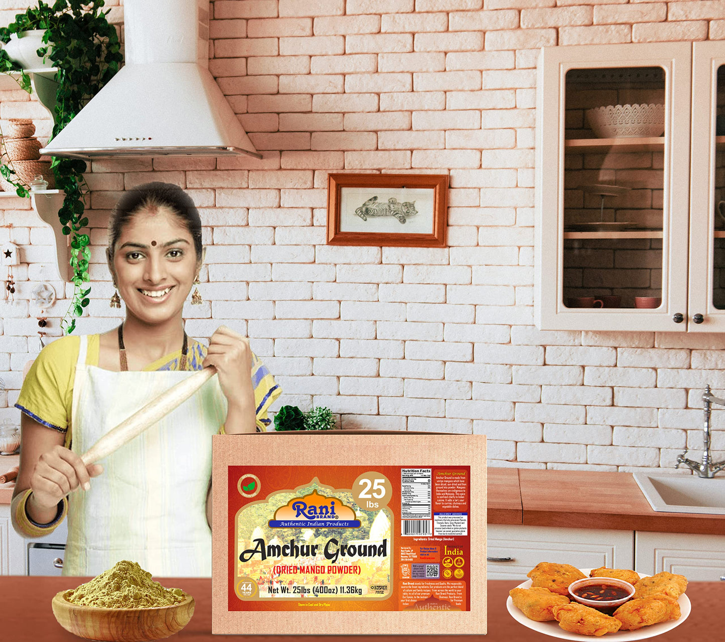 Rani Amchur Ground Powder Spice, 25 lbs, All Natural, Vegan, Gluten Friendly, NON-GMO, Kosher, Indian Origin