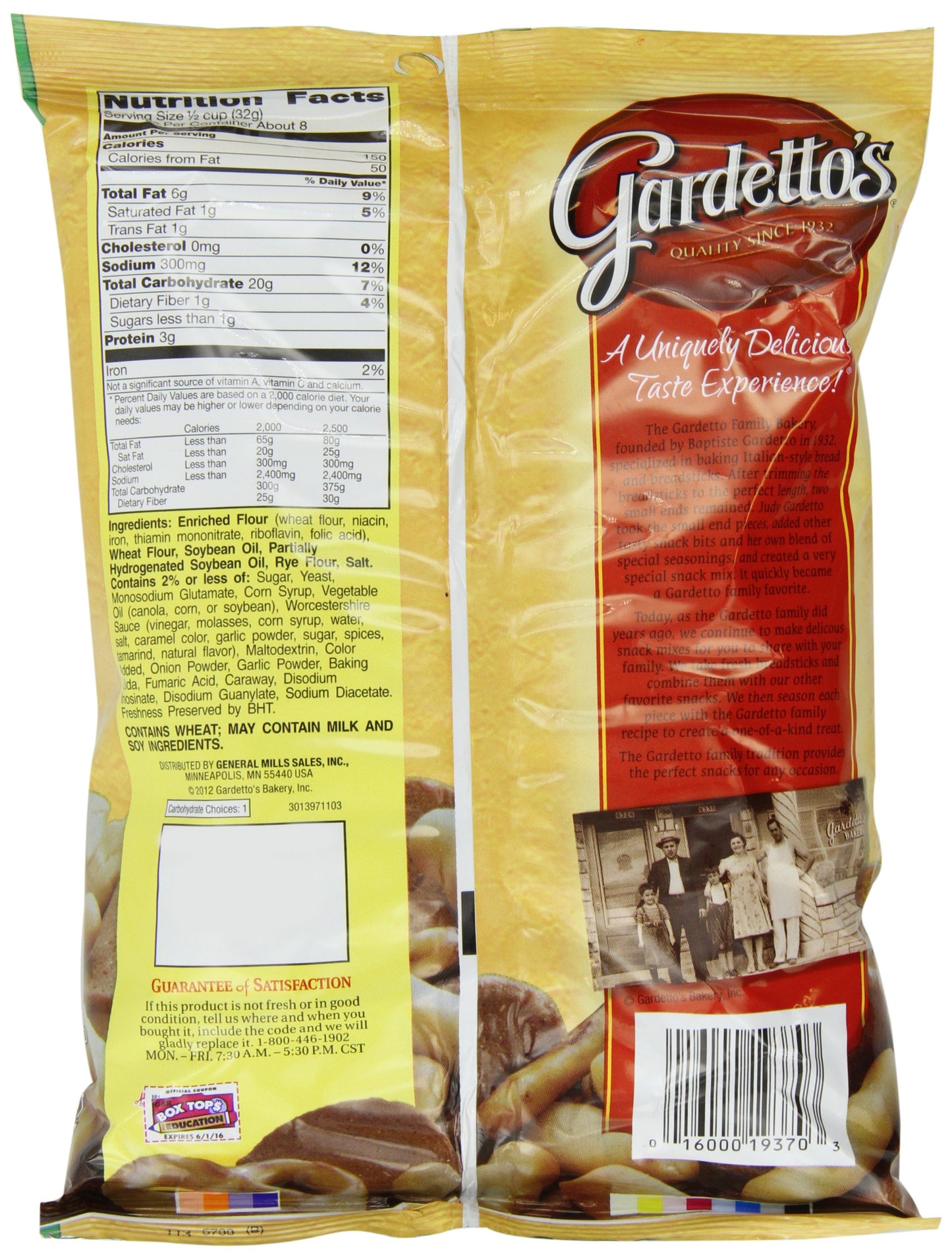 Gardetto'S Snack Mix, Original Recipe, Snack Bag, 8.6 Oz (Pack Of 12)