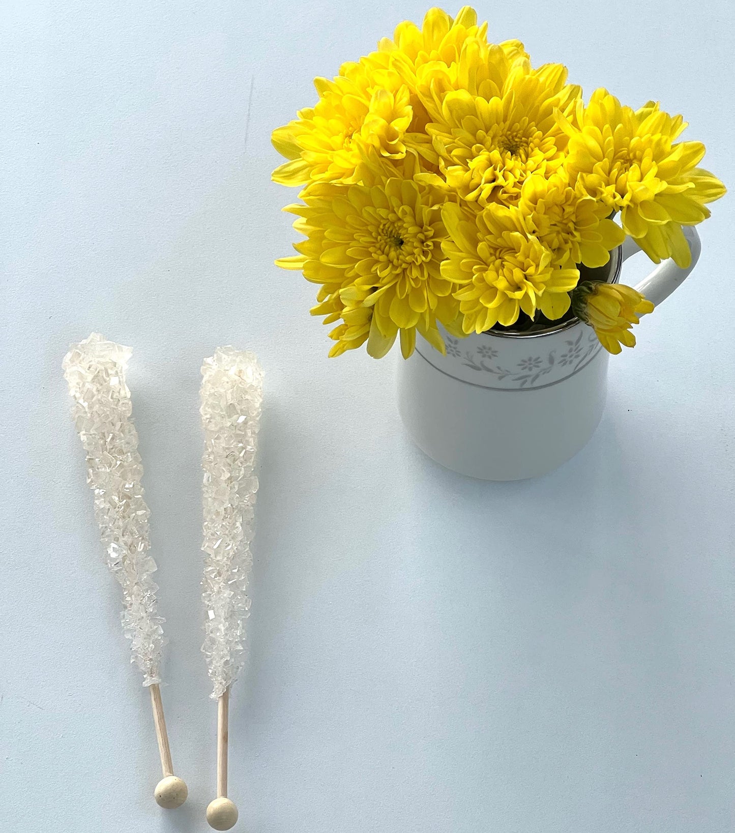 Classic Rock Candy Sticks, Sugar Rock Crystal Lollipops, Individually Wrapped (Pack Of 6, Clear White)