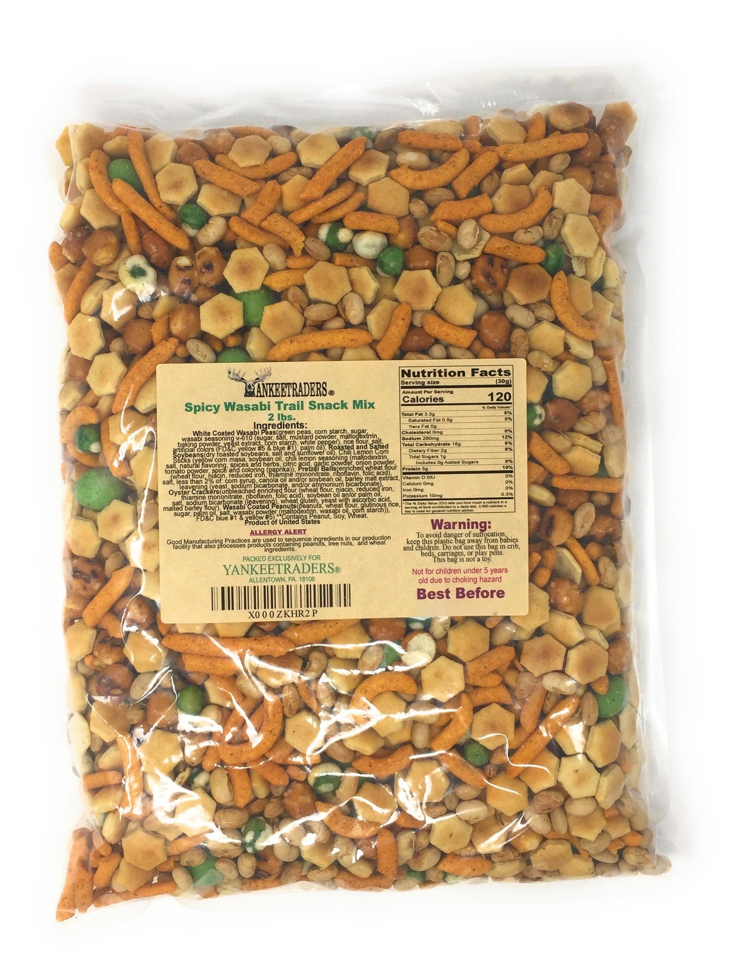 YANKEETRADERS Spicy Wasabi Trail Snack Mix - 32 Ounce Bag