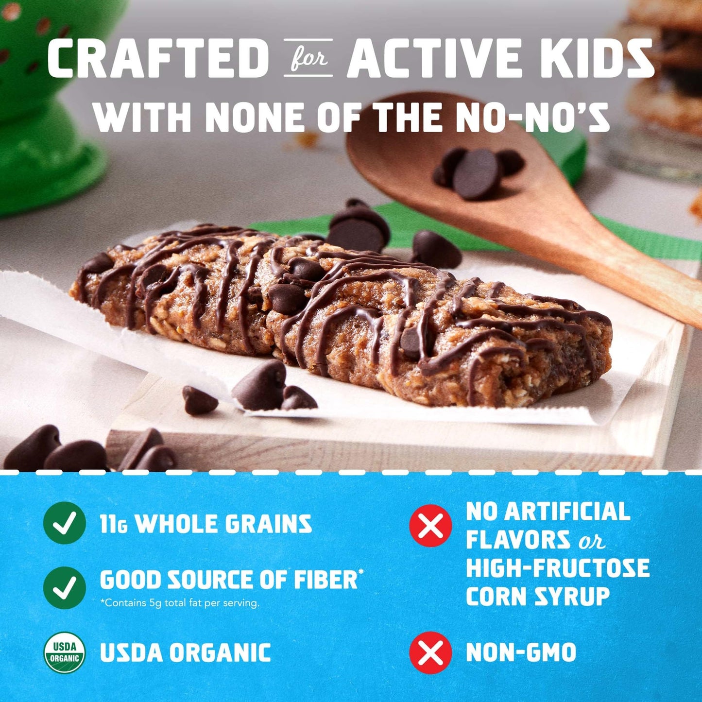 CLIF Kid Zbar - Chocolate Chip - Soft Baked Whole Grain Snack Bars - USDA Organic - Non-GMO - Plant-Based - 1.27 oz. (12 Pack)