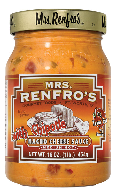 Mrs. Renfros Nacho Cheese Sauce with Chipotle, 16 oz (2 Pack)