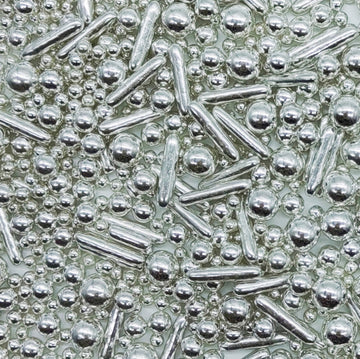 Silver Sprinkles Candy Mix Size Edible Pearls Cake Decorations Cupcake Toppers Cookie Decorating Perfect For Wedding Party Valen