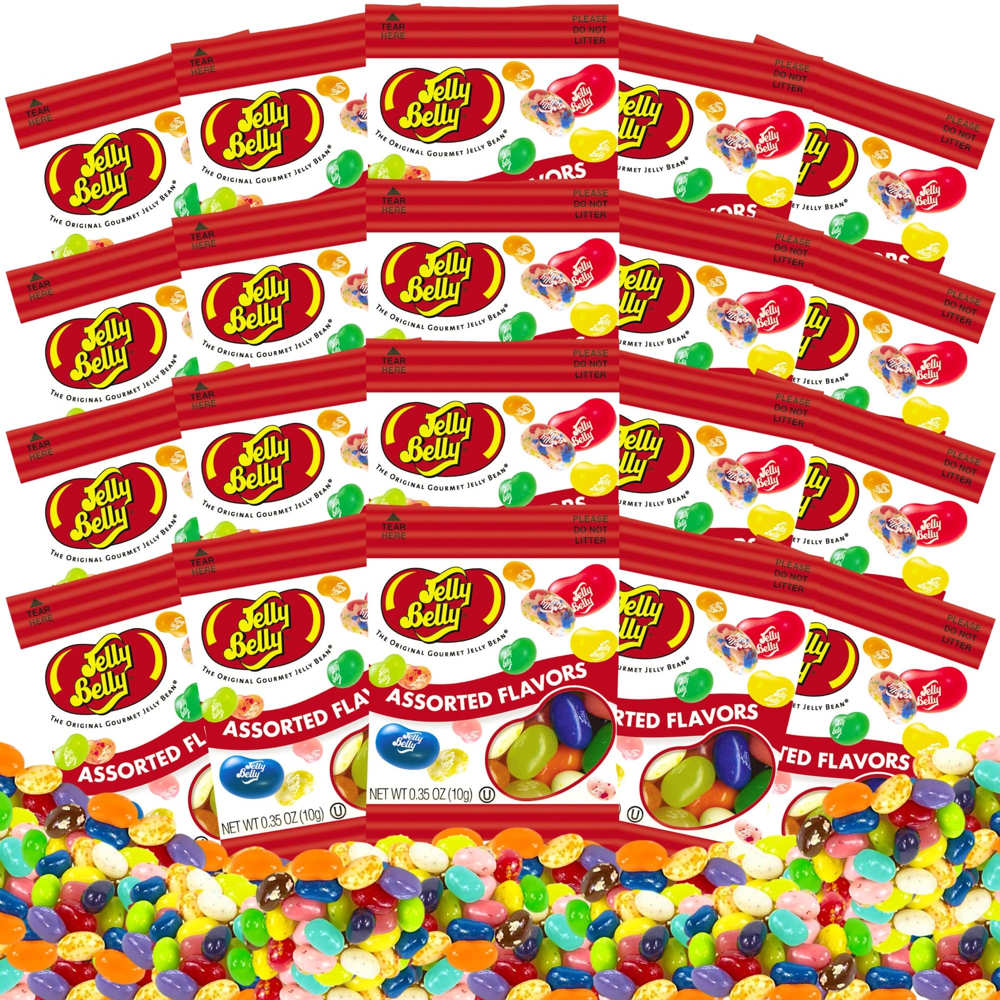 Jelly Beans Individually Wrapped, Jelly Belly Individual Packs (20 Packs) + 5 Game Cards By Gaudum