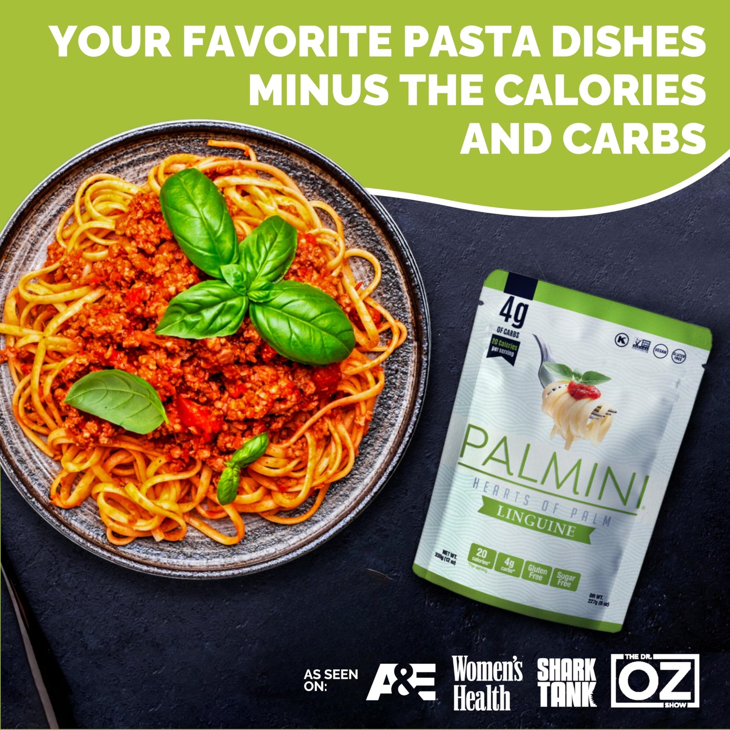 Palmini Linguine Pasta | Low-Carb  Low-Calorie Hearts of Palm Pasta | Keto  Gluten Free  Vegan  Non-GMO  Plant Based  Healthy Noodles | As Seen on Shark Tank |(12 Ounce - Pack of 12)