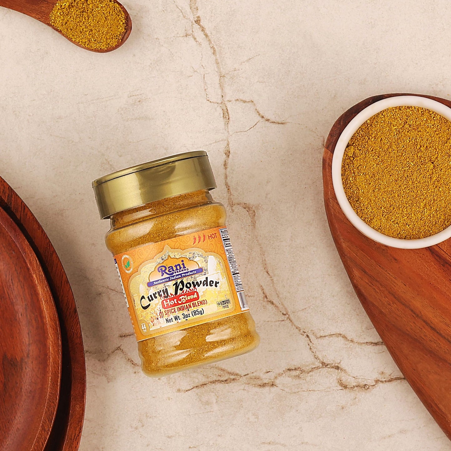Rani Curry Powder Hot (11-Spice Authentic Indian Blend) 3Oz (85G) Pet Jar  All Natural  Salt-Free  Vegan  No Colors  Gluten Frie