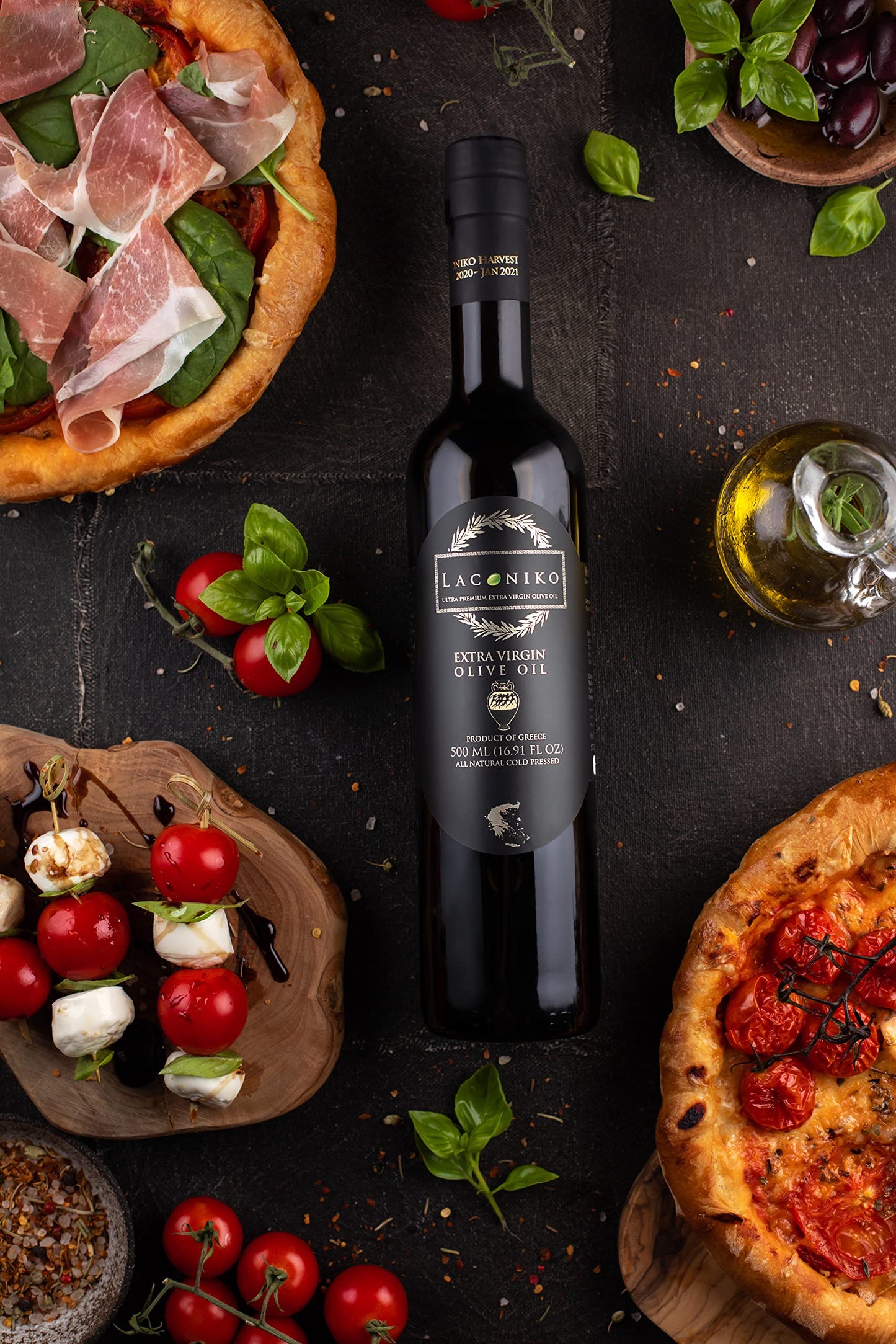 Laconiko Ultra Premium Extra Virgin Olive Oil 2025 HARVEST, 16.91 Fl Oz, GMO Free, Kosher, Award-Winning Greek Brand