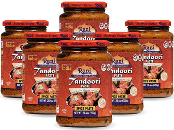 Rani Tandoori Paste (No Colors) 26.5Oz (750G) Glass Jar, Pack Of 5+1 Free ~ For Tandoori Chicken, Chicken Tikka, Paneer Tikka |