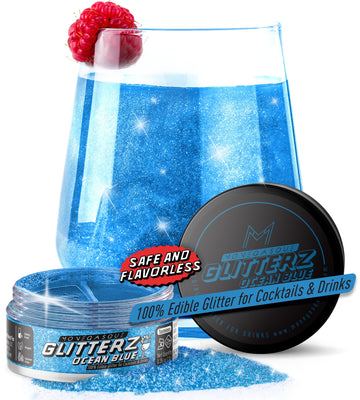 MONÉGASQUE Blue Edible Glitter for Drinks & Cakes - 10g Ocean Blue Glitter