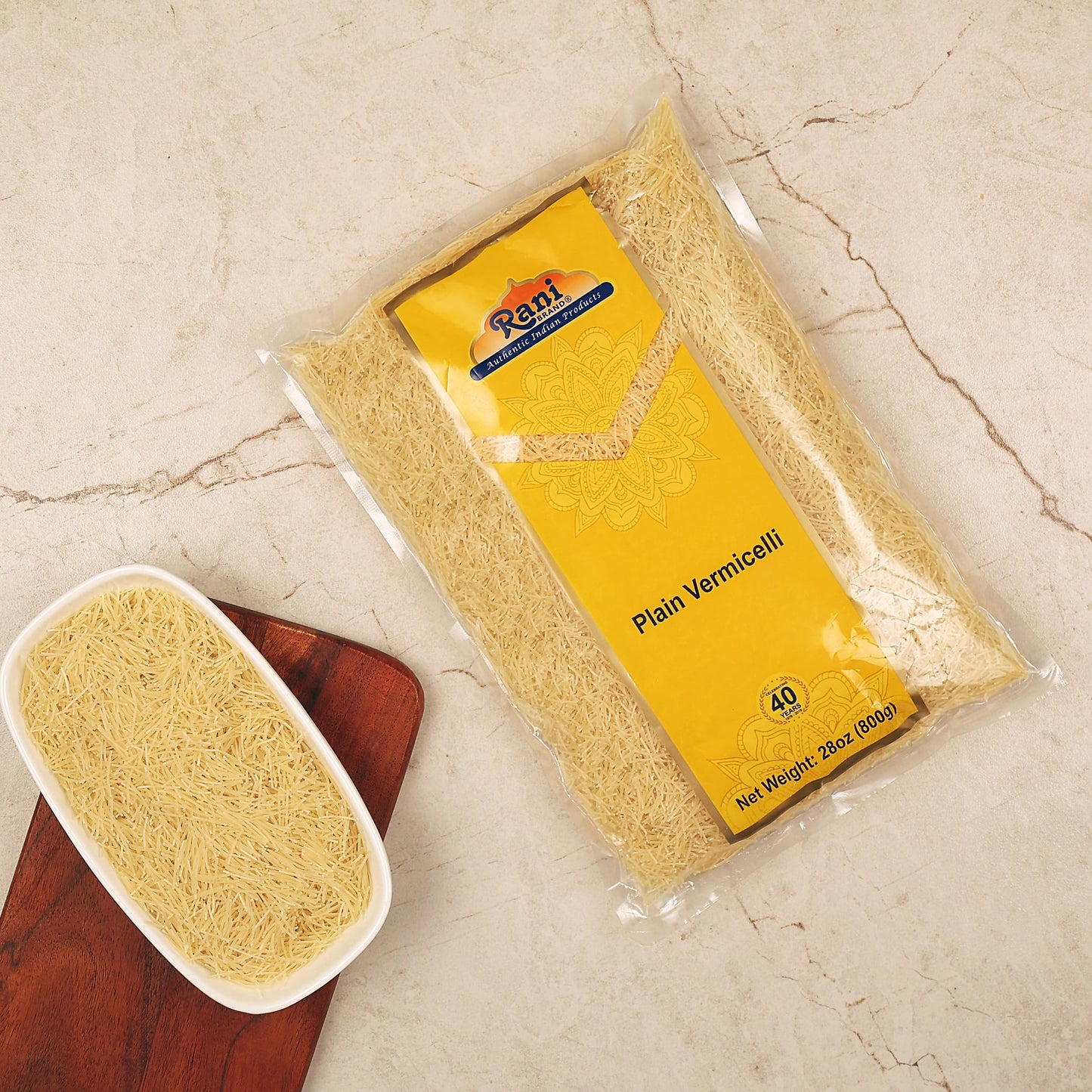Rani Plain Vermicelli (Wheat Noodles) 28Oz (1.75Lbs) 800G ~ All Natural | Vegan | Non-Gmo | Indian Origin