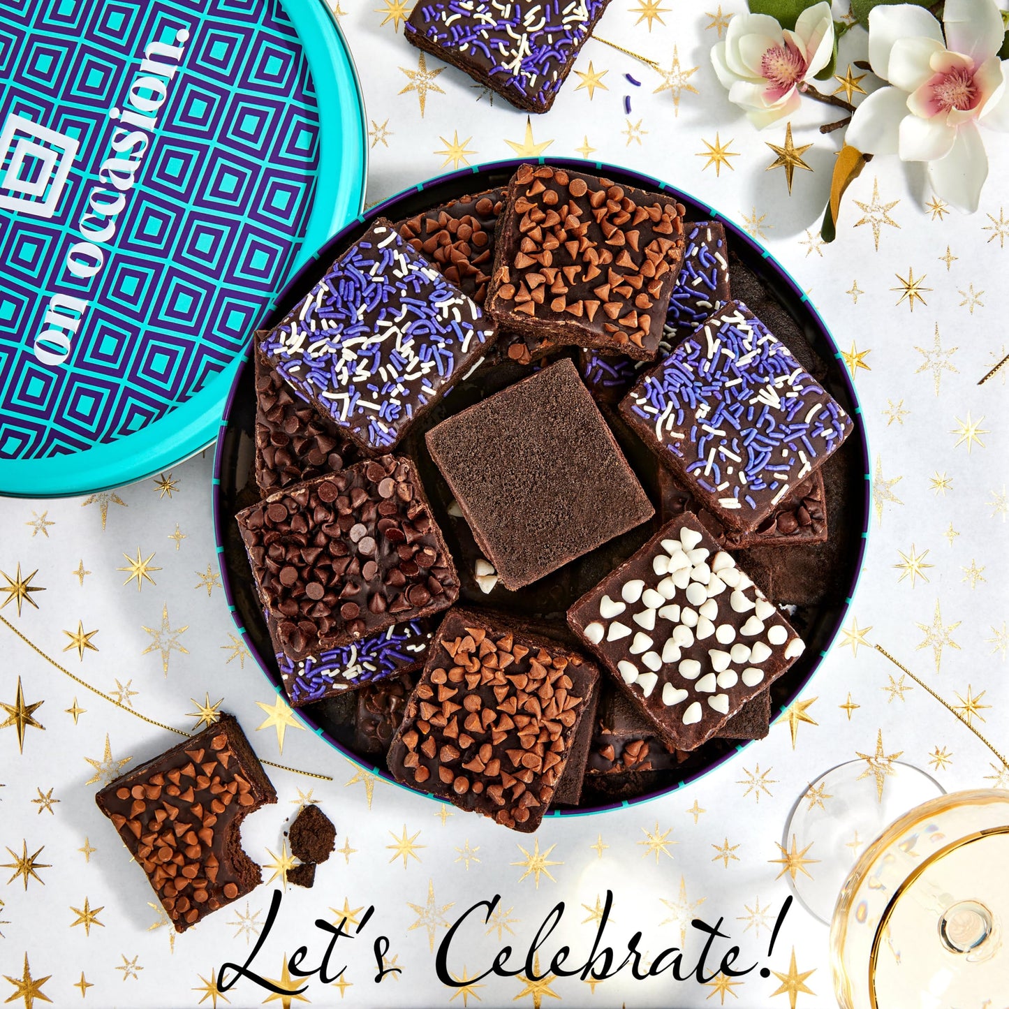 Chocolate Brownies Individually Wrapped | Fudge Brownie Assortment Gift Basket By On Occasion | Brownies Gift Baskets For Sympat