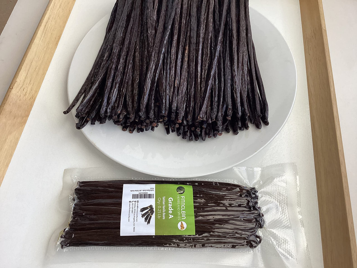 FITNCLEAN VANILLA Tahitian Vanilla Beans Grade A for Extract, Cooking & Baking - 4oz Non-GMO Pods