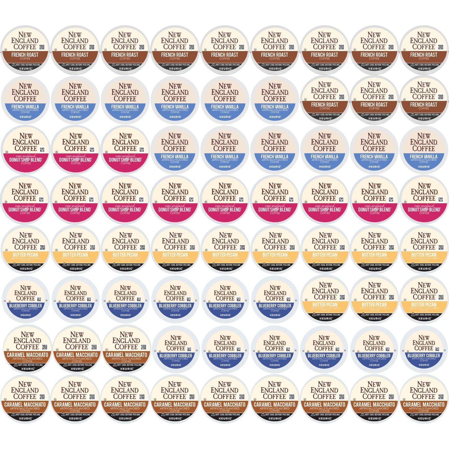 New England Coffee Variety Pack Single Serve Pods, 12Ct Box (Pack Of 6)