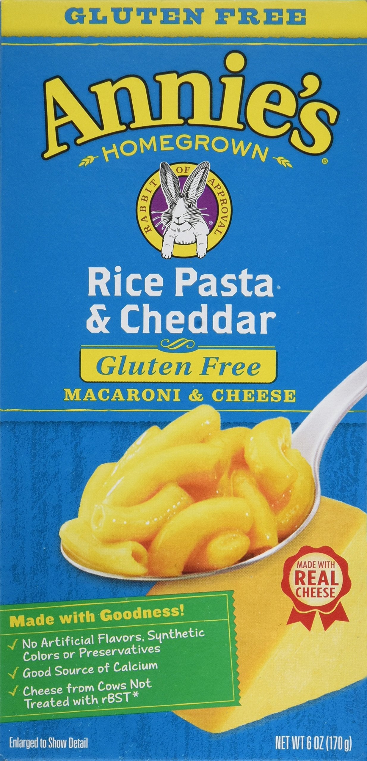 Annies Homegrown Gluten-free Rice Pasta & Cheddar Mac & Cheese, 6-ounce Boxes-pack of 6