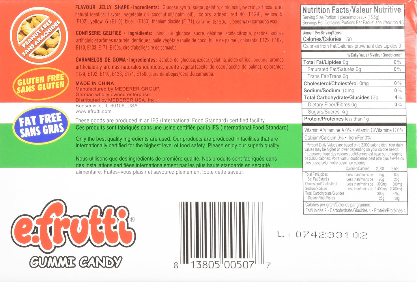 Gummi Pizza By E-Fruitti 48 Count (Net Wt. 26Oz)