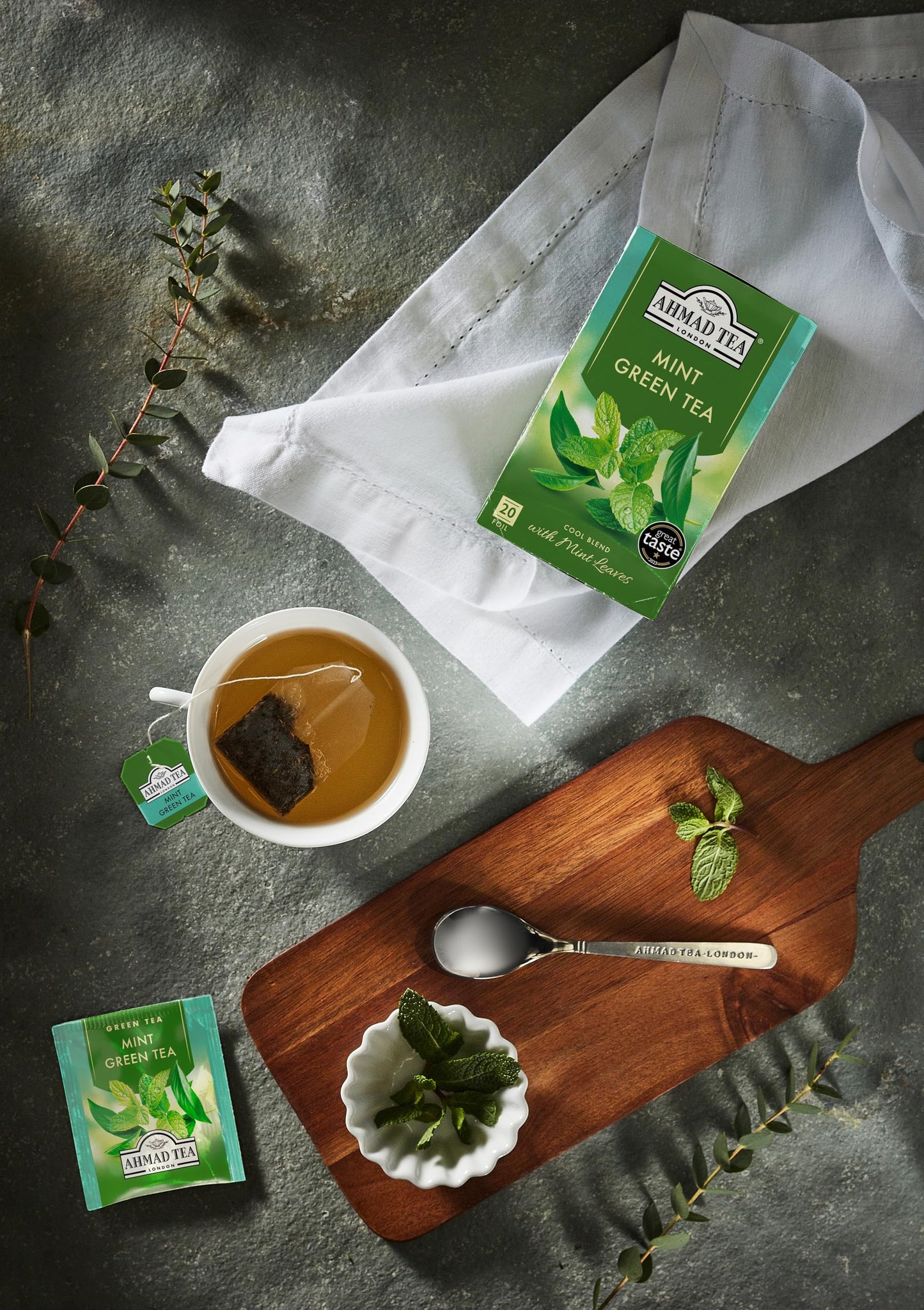 Ahmad Tea Mint Green Tea with Mint Leaves, 20 Count (Pack of 6), Model 751
