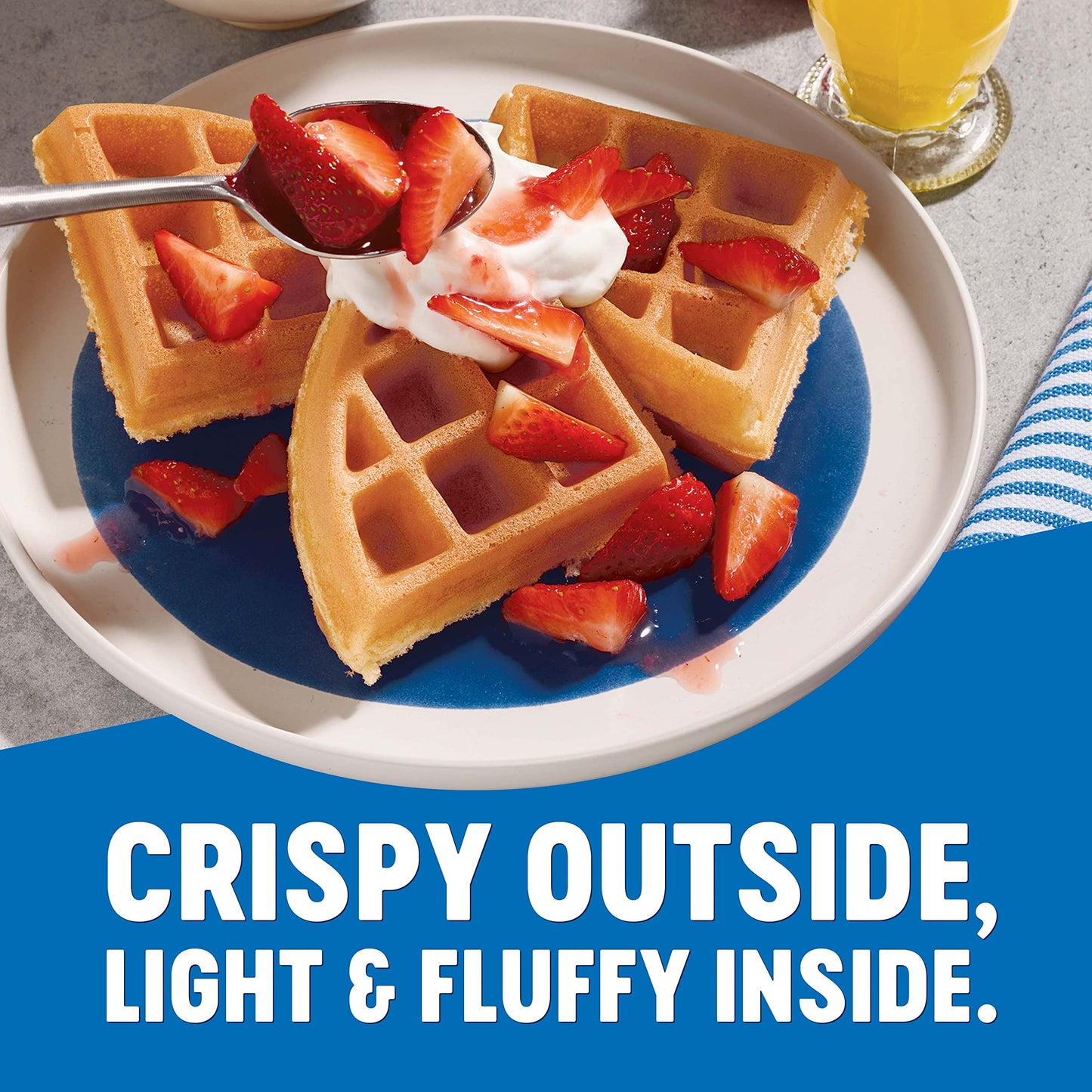 Krusteaz Belgian Waffle Mix - Light & Crispy, No Artificial Flavors - 28 Ounce (Pack of 4)