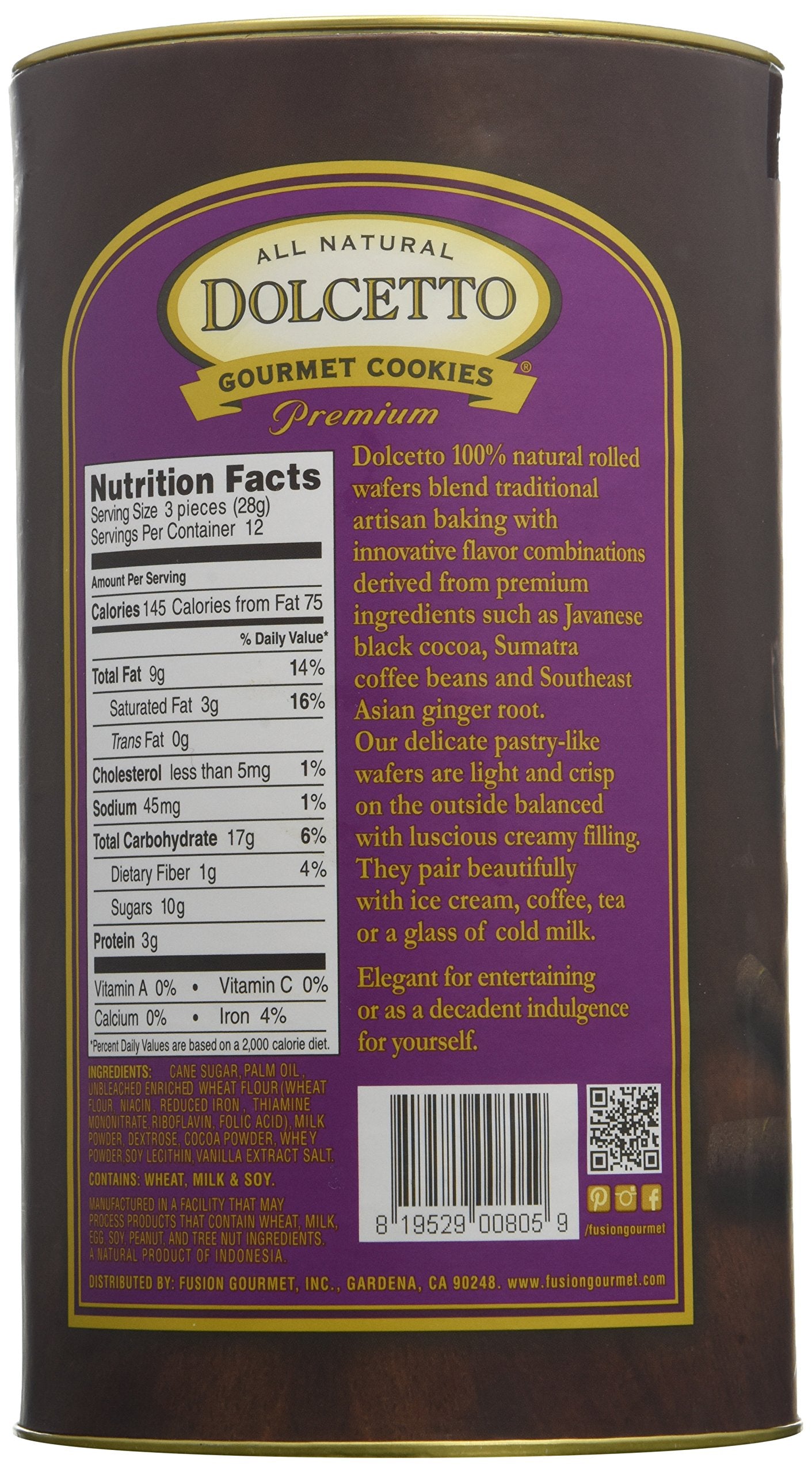 Dolcetto Wafer Rolls Cookies Cream, 12 Ounce, Pack of 1