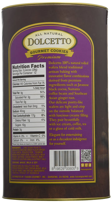 Dolcetto Wafer Rolls Cookies Cream, 12 Ounce, Pack of 1