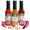 Swag Brewery Beer-infused Hot Sauce Variety 3-pack - Asian Sriracha, Garlic Serrano, Roasty Chipotle - 5 Fl Oz (Pack of 3)