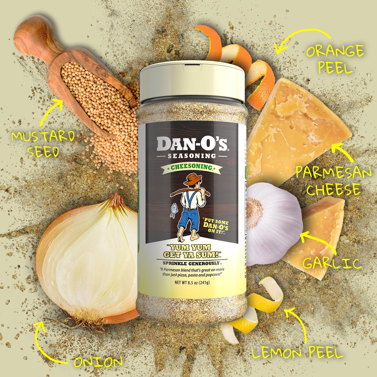 Dan-Os Cheesoning Seasoning, All Purpose, Sugar Free, 7.6 oz Bottle